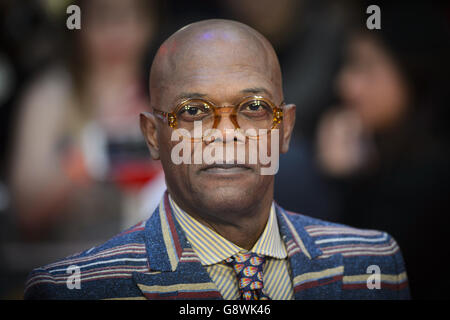 Samuel L Jackson attending the Captain America: Civil War European Premiere held at Vue Westfield in Shepherd's Bush, London. Stock Photo