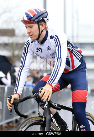 Team Great Britain's Mark Stewart signs in before stage three of the Tour de Yorkshire. PRESS ASSOCIATION Photo. Picture date: Sunday May 1, 2016. See PA story CYCLING Tour de Yorkshire. Photo credit should read: Tim Goode/PA Wire Stock Photo