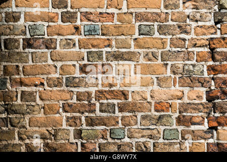 Old brick wall in fortification wall of Lubart's castle, Lutsk, Ukraine Stock Photo