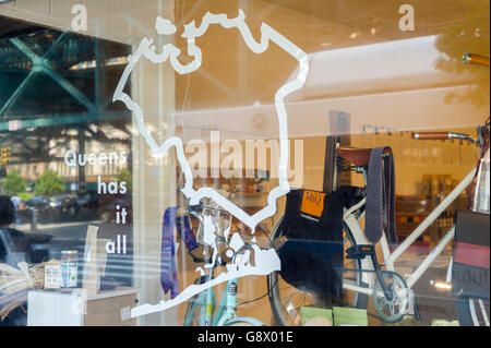 Made in Queens store in Long Island City in the borough of Queens in New York on Sunday, June 26, 2016. The temporary store sells local artisanal and handmade goods manufactured in Queens. (© Richard B. Levine) Stock Photo