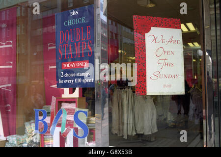 BHS - Sunday Trading - Oxford Street, London Stock Photo