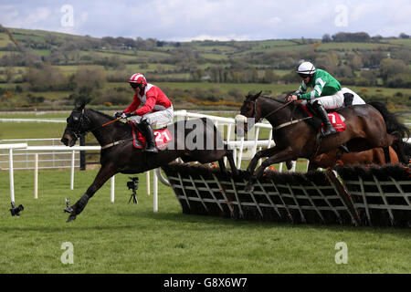 Shamiran ridden by jockey Niall Kelly (right) on the way to winning the ...