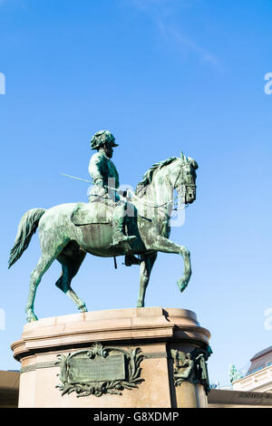 Equestrian statue of Archduke Albrecht in front of Albertina Museum in downtown Vienna, Austria Stock Photo