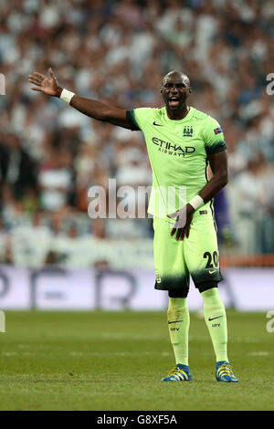 Manchester City's Eliaquim Mangala during the UEFA Champions League Semi Final, Second Leg match at the Santiago Bernabeu, Madrid. PRESS ASSOCIATION Photo. Picture date: Wednesday May 4, 2016. See PA story SOCCER Real Madrid. Photo credit should read: Adam Davy/PA Wire Stock Photo