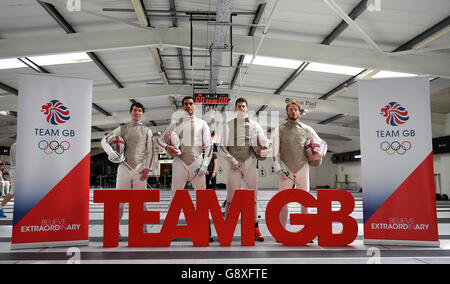 Fencing Olympic Team Announcement - British Fencing Elite Training Centre Stock Photo