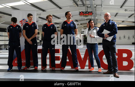 Fencing Olympic Team Announcement - British Fencing Elite Training Centre Stock Photo
