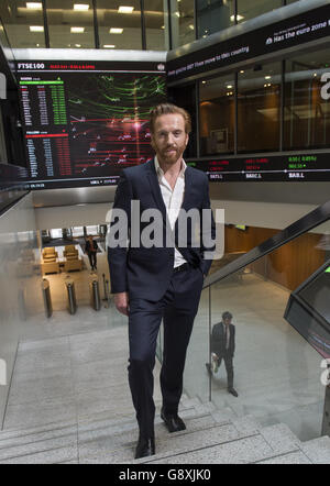 Damian Lewis opens the London Stock Exchange Stock Photo