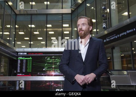 Damian Lewis opens the London Stock Exchange Stock Photo