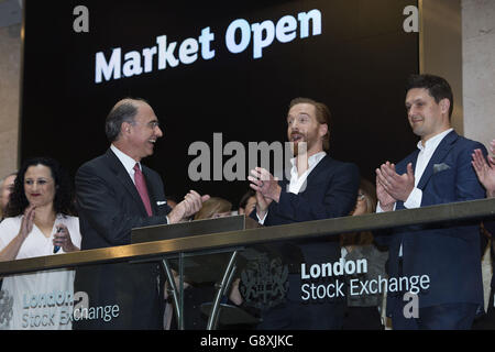 Damian Lewis opens the London Stock Exchange Stock Photo