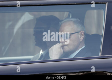 Former England footballer Paul Gascoigne at the funeral of his nephew Jay Kerrigan-Gascoigne, at St Nicholas with Christ Church in Dunston, Gateshead. Stock Photo