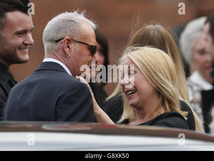 Former England footballer Paul Gascoigne (left)at the funeral of his nephew Jay Kerrigan-Gascoigne, at St Nicholas with Christ Church in Dunston, Gateshead. Stock Photo