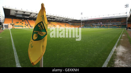 A general view inside Carrow Road before the game between Norwich City and Watford. Stock Photo