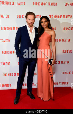 Damian Lewis and Naomie Harris attending the UK Gala premiere of Our Kind Of Traitor in London. PRESS ASSOCIATION Photo. Picture date: Thursday 5th May, 2016. See PA story SHOWBIZ Lewis. Photo credit should read: Ian West/PA Wire Stock Photo