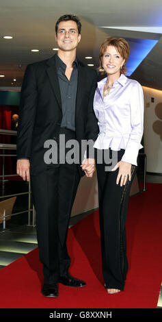 BBC presenter Natasha Kaplinsky and her husband Justin Bower arrive at the 40th birthday of one of London's most iconic buildings, the BT Tower, which hosted an exclusive party in aid of BBC Children in Need, Saturday October 8, 2005. PRESS ASSOCIATION Photo. Photo credit should read: Jane Mingay/PA Stock Photo