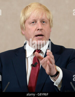 London, UK. 30th June, 2016. Former London mayor Boris Johnson announces that he will not be a contender in the race to become the next prime minister of Britain following David Cameron's decision to quit in London, Britain, June 30, 2016. © Xinhua/Alamy Live News Stock Photo