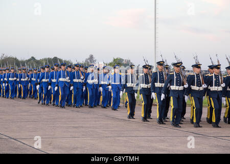 Asuncion, Paraguay. 30th June, 2016. Honour guards are seen before the departure ceremony for Taiwan's (Republic of China) President Tsai Ing-wen, Silvio Pettirossi International Airport, Luque, Paraguay. Credit:  Andre M. Chang/ARDUOPRESS/Alamy Live News Stock Photo