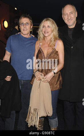 Roger Daltrey (left) and Pete Townshend (right) of The Who with Leslie Ash during the launch and preview screening of 'The Who: Quadrophenia And Tommy Live With Special Guests' DVD, from the Curzon Mayfair, central London, Wednesday 2 November 2005. PRESS ASSOCIATION Photo. Photo credit should read: Yui Mok/PA Stock Photo