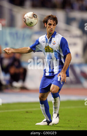 Soccer - UEFA Cup - First Round - Second Leg - Espanyol v FK Teplice - Montjuic Stadium. Juanfran, Espanyol Stock Photo