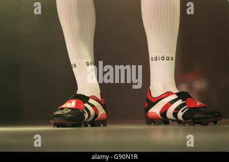 Soccer - David Beckham Signs a Boot Contract With Adidas. David Beckham of Manchester United at the launch of his new Adidas boot deal. Stock Photo