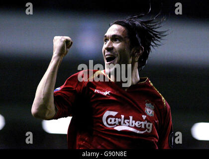 Liverpool's Sanz Luis Garcia celebrates scoring the second goal against Anderlecht during the UEFA Champions League Group G match at Anfield, Liverpool, Tuesday November 1, 2005. PRESS ASSOCIATION Photo. Photo credit should read: Phil Noble/PA. Stock Photo