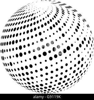 Halftone sphere isolated on white background. Halftone dots. Halftone globe. Halftone pattern. Vector Illustration. Stock Vector