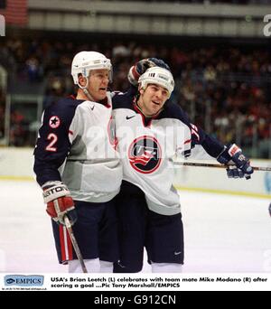 Ice Hockey - Winter Olympics - Nagano 1998 - Final Group B - USA v Belarus Stock Photo