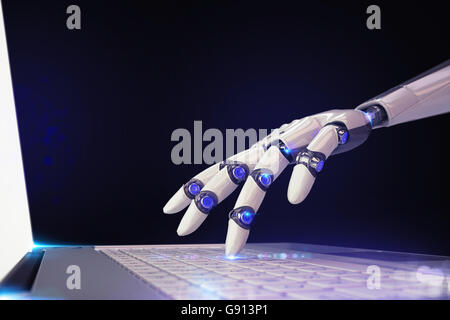 3D Rendering futuristic robot and technology Stock Photo