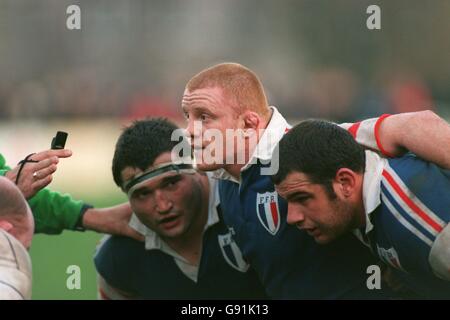 Rugby Union - Scotland A v France A - Goldenacre, Edinburgh. Marc de Rougemont, the French hooker (Centre) Stock Photo