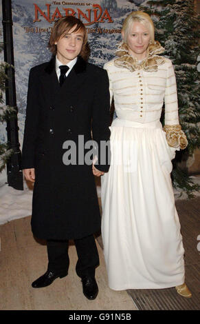 William Moseley from the Cotswolds, who plays Peter, and Tilda Swinton who plays the White Witch, as they arrive for the Royal Film Performance & World Premiere of 'The Chronicles Of Narnia', from the Royal Albert Hall, west London, Wednesday 7 December 2005. PRESS ASSOCIATION Photo. Photo credit should read: Ian West/PA Stock Photo