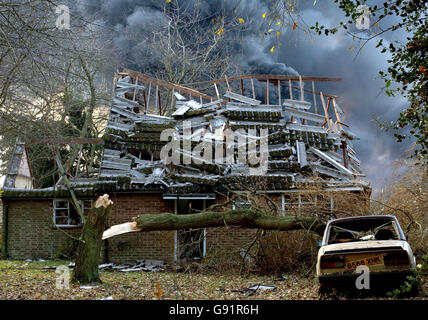 Hemel Hempstead Oil Depot Explosion Stock Photo