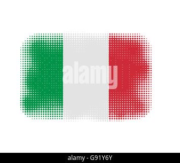 Italy flag symbol halftone vector background illustration Stock Vector