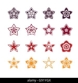 abstract star icons vector design set Stock Vector