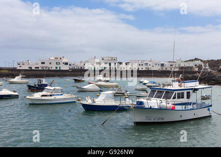 Orzola Port and harbour, Northern Lanzarote, Canary Islands Stock Photo