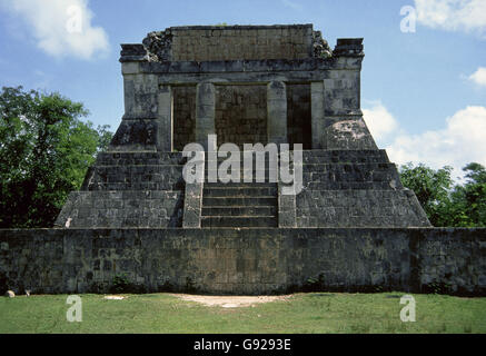 Mexico. Chichen Itza.  Maya city. Temple of the Bearded Man or North Temple.  Classic Period. Yucatan. Stock Photo