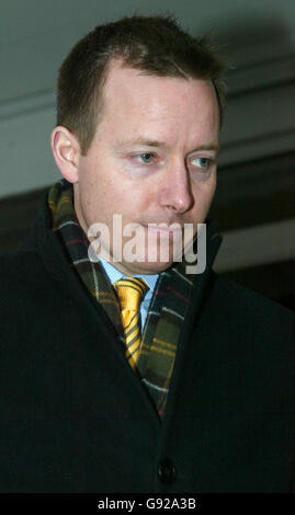 Former Royal Navy Lieutenant Christian Cook leaves a court martial at HMS Nelson in Portsmouth, Wednesday January 11, 2005 where he was a witness of alleged bullying by former commanding officer Captain Robert Tarrant. See PA story COURTS Submarine. PRESS ASSOCIATION Photo. Photo credit should read: Chris Ison/PA Stock Photo