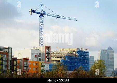 Construction continues at the Millennium Village on the Greenwich Peninsula. Stock Photo