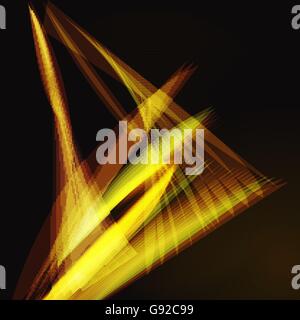 Lines shapes lighting abstract on golden dark background. Vector expanding light gold. Smooth golden abstract background with a  Stock Vector