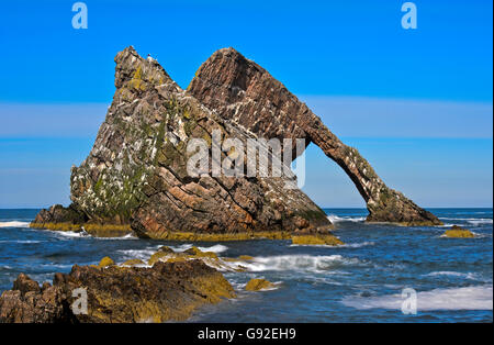 Bow Fiddle Rock, Portknockie, Moray Firth, Scotland, Great Britain Stock Photo