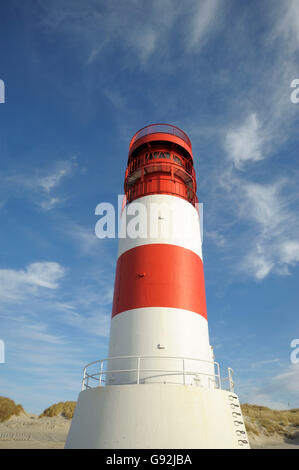 Lighthouse, Heligoland dune, Schleswig-Holstein, Germany Stock Photo
