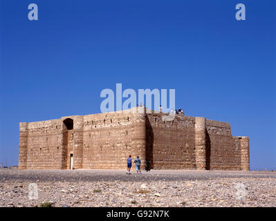 Qasr Kharana sometimes Qasr al Harrana, Qasr al Kharanah, Kharaneh or Hraneh, is one of the best-known sand castles of Jordan Stock Photo