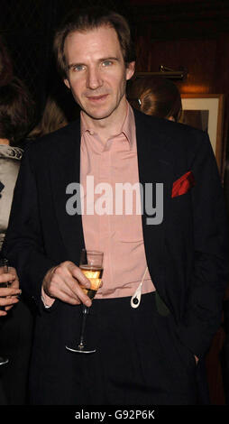 Winner of Best Actor Ralph Fiennes attends the Evening Standard British Film Awards 2005 Dinner, at The Ivy Restaurant, Monday 30 January 2006. The Constant Gardener was awarded Best Film, with Ralph Fiennes winning Best Actor. Natasha Richardson won Best Actress for her performance in Asylum. PRESS ASSOCIATION Photo. Photo credit should read: Yui Mok/PA Stock Photo