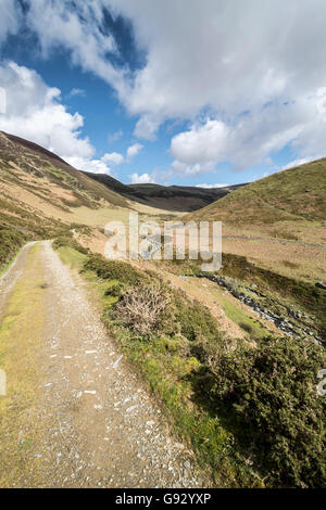 Hills and valley above Abergwyngregyn North Wales coast in the ...