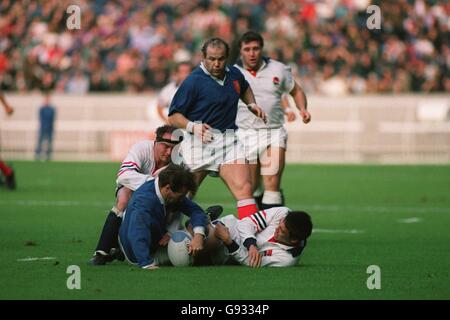 Rugby Union - World Cup 1991 - Quarter Final - France v England - Parc des Princes Stock Photo