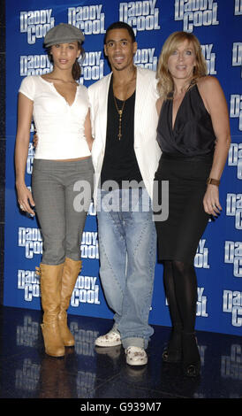 The cast of the show (L-R) Javine Hylton, Harvey and Michelle Collins during a photocall for the launch of the new musical 'Daddy Cool' - based on the music of 70's disco group Boney M - at Too2Much in Soho, central London, Wednesday 18 January 2006. The musical will have its world Premiere at the Shaftesbury Theatre in London on 26 April. PRESS ASSOCIATION Photo. Photo credit should read: Yui Mok / PA Stock Photo