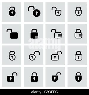 Vector black locks icon set Stock Vector
