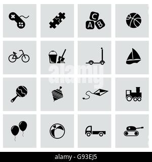 Vector black toys icon set Stock Vector