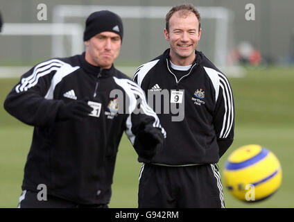 Newcastle United's Alan Shearer during a training session at Longbenton, Friday February 10, 2006. Newcastle United face Aston Villa in the Barclays Premiership tomorrow. PRESS ASSOCIATION Photo. Photo credit should read: Owen Humphreys/PA. Stock Photo