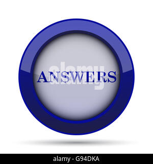 Answers icon. Internet button on white background. Stock Photo