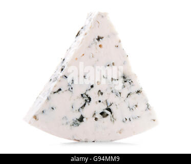 Blue Cheese Portion Isolated on White Background Stock Photo