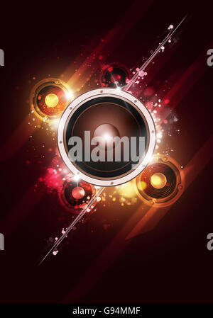 bright party music background for flyers and nightclub posters Stock Photo